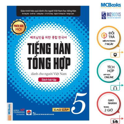Sách - Tiếng Hàn Tổng Hợp Dành Cho Người Việt Nam - Cao Cấp 5 + 6 - Sách Bài Học + Bài Tập - Bản Màu - Combo 4 Cuốn - MCBooks
