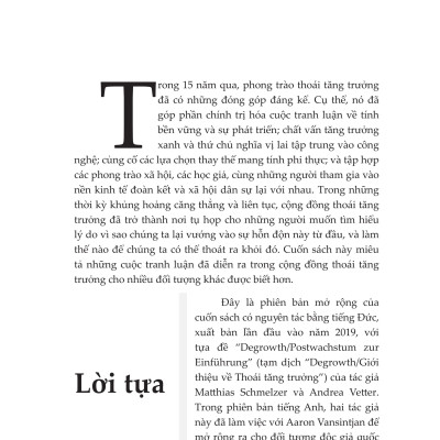 TƯƠNG LAI SẼ LÀ THOÁI TĂNG TRƯỞNG – Matthias Schmelzer, Andrea Vetter, Aaron Vansintjan