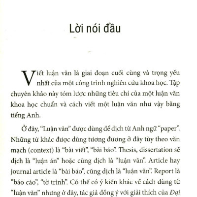 Viết Luận Văn Khoa Học Bằng Tiếng Anh - Writing A Scientific Paper In English