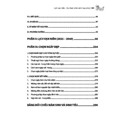 Sách - Lịch Vạn Niên Dự Đoán Nhân Sinh Họa Phúc 2025-2040 - Bìa Mềm - Minh Thắng