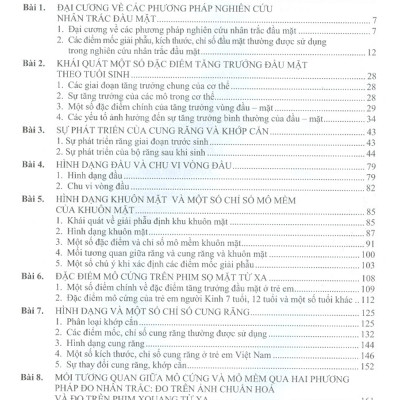 Chỉ Số Đầu Mặt Ở Một Số Lứa Tuổi Trẻ Em Việt Nam (Sách Chuyên Khảo)