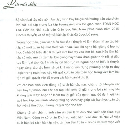 Bài Tập Toán Học Cao Cấp, Tập 1 - Đại Số Và Hình Học Giải Tích (Tái bản lần thứ hai - năm 2024)