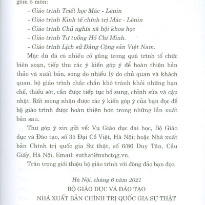 Combo Giáo Trình Tư Tưởng Hồ Chí Minh + Giáo Trình Kinh Tế Chính Trị Mác – Lênin (Dành Cho Bậc Đại Học Hệ Không Chuyên Lý Luận Chính Trị) - Bộ mới năm 2021