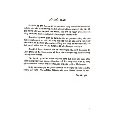 Giáo trình địa hình quân sự (Dùng cho đào tạo giảng viên, giảng viên giáo dục quốc phòng và an ninh)