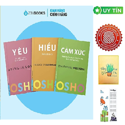 Combo 3 Quyển OSHO - YÊU, HIỂU, CẢM XÚC (Tặng Kèm Bookmark CÚ MÈO + SỔ TAY XƯƠNG RỒNG)