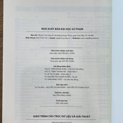 Sách - Giáo trình cấu trúc dữ liệu và giải thuật