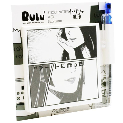 Giấy Note Hình Kèm Bút 75 x 75 mm - Bu Bu BLTP-0341 - Mẫu 2 (70 Tờ)