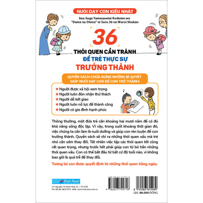 Sách 36 Thói Quen Cần Tránh Để Trẻ Thực Sự Trưởng Thành _First News