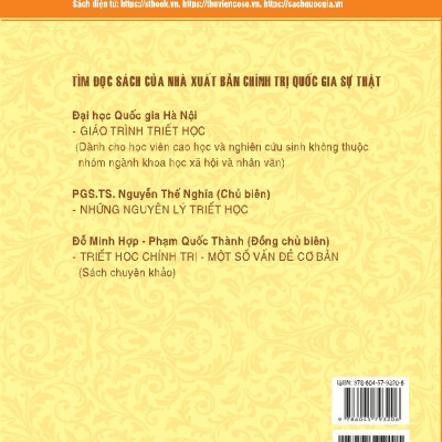 Giáo trình Triết học (Dùng cho khối không chuyên ngành triết học trình độ đào tạo thạc sĩ, tiến sĩ các ngành khoa học tự nhiên, công nghệ) - bản in 2025