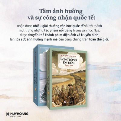 Sách - Sông đông êm đềm, boxset 2 tập, tiểu thuyết sử thi Nga, tiểu thuyết văn học - Huy Hoàng