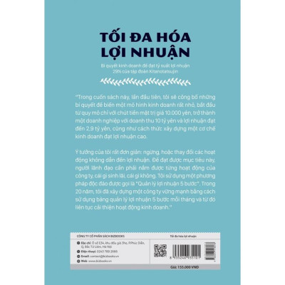 Sách Tối đa hóa lợi nhuận: Bí quyết kinh doanh để đạt tỷ suất lợi nhuận 29% của tập đoàn Kitanotatsujin - MCBOOKS - BẢN QUYỀN
