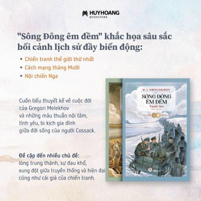Sách - Sông đông êm đềm, boxset 2 tập, tiểu thuyết sử thi Nga, tiểu thuyết văn học - Huy Hoàng
