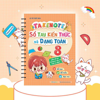 Sách - Takenote Sổ Tay Kiến Thức Và Dạng Toán Lớp 8 - Megabook
