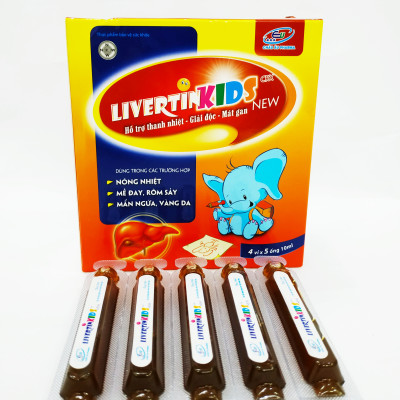 SIRO MÁT GAN TRẺ EM LIVERTIN KIDS - THANH NHIỆT MÁT GAN GIẢI ĐỘC - KHÔNG LO DỊ ỨNG - MẨN NGỨA NỔI MỀ ĐAY - NHIỆT MIỆNG - LIVERTINKIDS HỘP 20 ỐNG NHỰA BẺ