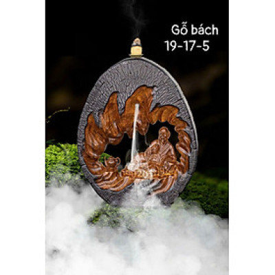 Tượng ông thần trà bằng gỗ bách xanh thơm nức kt 15×17×5cm