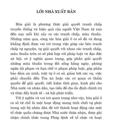 Cẩm nang công tác hòa giải ở cơ sở ( bản in 2024)