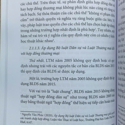 Áp dụng bộ luật dân sự và luật chuyên ngành trong lĩnh vực hợp đồng