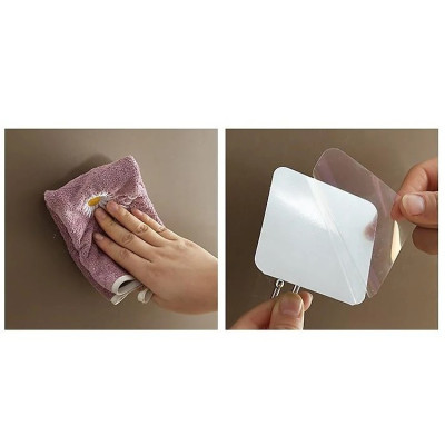 Móc dán tường inox 304 chịu lực, miếng dán tráng bạc siêu dính, móc dán chịu lực loại tốt (móc inox 1 chân) chính hãng TOKDODO