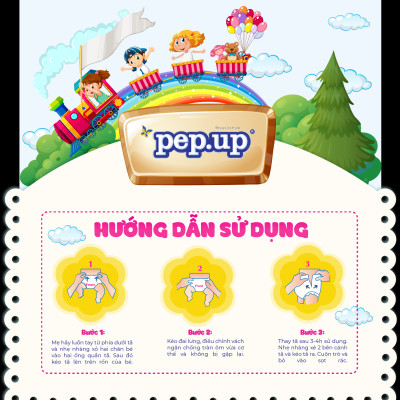 Combo 2 Gói Tã/Bỉm Quần Em Bé Pep.up Extra Dry Siêu Mềm Mại, Siêu Khô Thoáng, Kháng Khuẩn Size L (20 Miếng/Gói)