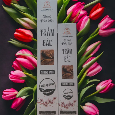 Hộp 100 nén nhang Trầm Bắc dài 29cm -Không dùng hóa chất, ít khói, mùi hương dịu nhẹ