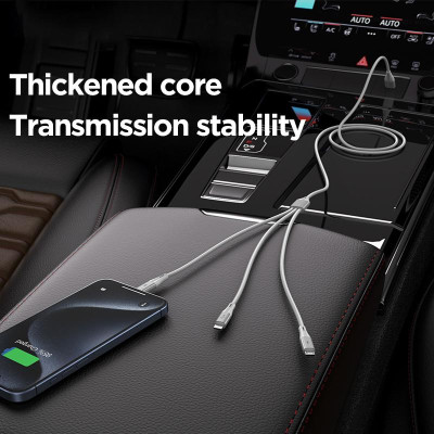 Cáp Sạc Pisen Fast 3-In-1 (Lightning/USB-C/Micro) USB-A 1.8m Anti-break