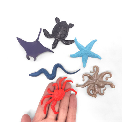 Bộ 6 đồ chơi sinh vật biển size lỡ: Rùa, cua, sao biển, cá đuối, lươn, bạch tuộc
