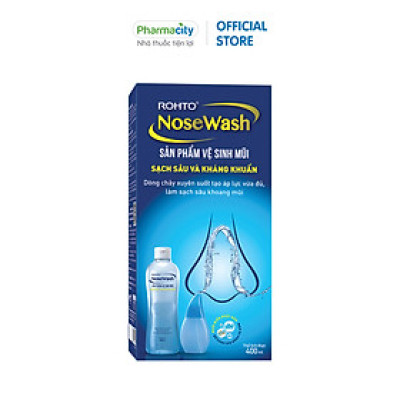 Bộ vệ sinh mũi sạch sâu và kháng khuẩn Rohto NoseWash (400ml)