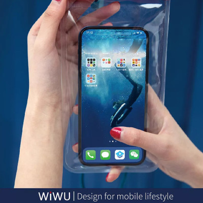 Túi chống nước waterproof cao cấp cho điện thoại 6.9 inch trở xuống chuẩn chống nước IPx8 hiệu WIWU Aqua không ảnh hưởng chất lượng ảnh chụp quay video - hàng nhập khẩu