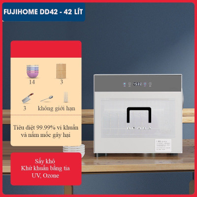 Máy sấy bát đĩa 68L tiệt trùng tia UV-Ozone Fujihome, Tủ sấy bát đũa bình sữa dụng cụ dao thớt y tế đa năng khử khuẩn - hàng chính hãng