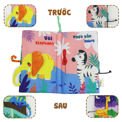 Sách Vải Tương Tác Cho Bé Đoán Đuôi Con Vật - Dạo Chơi Rừng Xanh