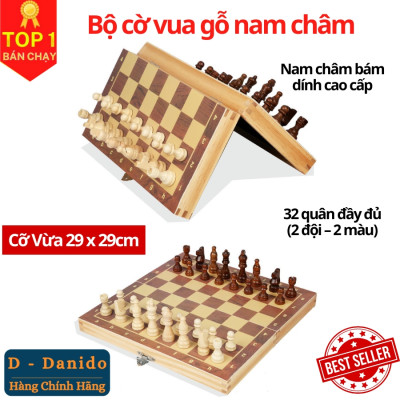 Cờ vua D Danido, bộ cờ vua nam châm bằng gỗ thông tự nhiên - Hàng chính hãng