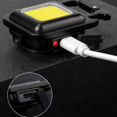 Đèn Led Mini Móc Khóa Đèn Cầm Tay Nhỏ Siêu Sáng đa chức năng có pin sạc USB C chống nước có nam châm từ tính - Hàng Chính Hãng