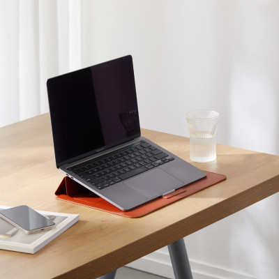Túi chống sốc HYPER Hypershield Stand & Go Sleeve dùng cho Macbook Pro/ Air 13″/ 14″ bằng da PU có thể dựng thành giá đỡ laptop Hàng Chính Hãng