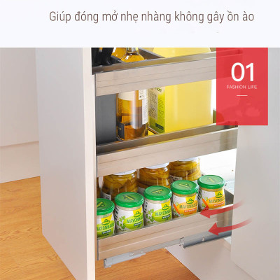 Giá dao thớt gia vị đa năng cho tủ bếp chất liệu inox hộp chính hãng Grob