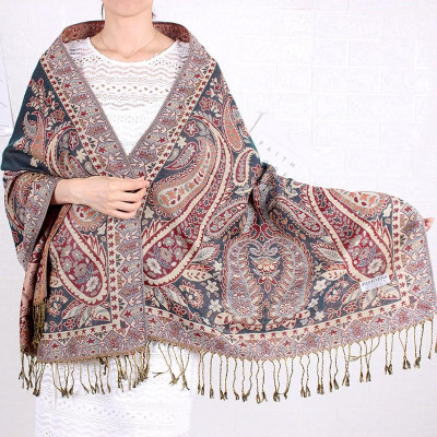 KHĂN CHOÀNG CỔ PASHMINA THỔ CẦM HOA HỒNG 02