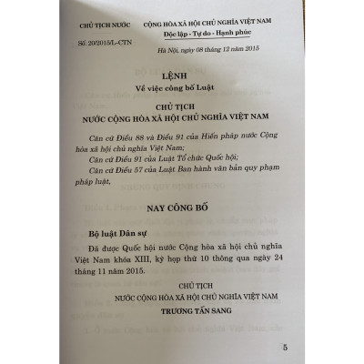  Bộ Luật Dân Sự (Hiện Hành)