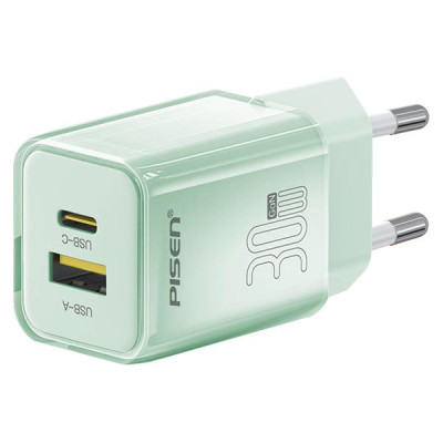 Sạc Nhanh Pisen Quick - Vivid Crystal 30W 1C1A - Màu Xanh Mint