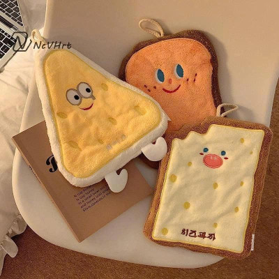 Set 4 Khăn Lau Tay Thấm Hút Tốt Hoạ Tiết Bánh Mỳ Phô Mai Cute- Chiếc Khăn Lau Tay Mềm Mịn Thấm Hút