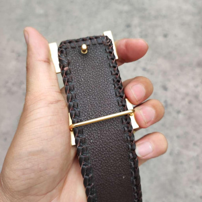 Dây thắt lưng cá sấu bản lớn có Đan viền thủ công. Cắt liền tấm da bụng cá sấu siêu bền!