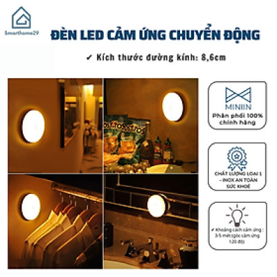 Đèn Cảm Ứng Chuyển Động, Đèn Led Thông Minh Dán Tường Không Dây, Góc Cảm Ứng Rộng, Thích Hợp Cho Mọi Không Gian - HÀNG CHÍNH HÃNG MINIIN