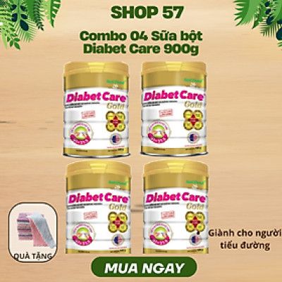 Combo 4Hộp Sữa Bột Diabet Care Gold 900g – Giải Pháp Dinh Dưỡng Cho Người Tiểu Đường