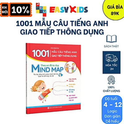 Sách 1001 Mẫu Câu Tiếng Anh Giao Tiếp Thông Dụng - Theo Sơ Đồ Tư Duy Mind Map (Kèm File Đọc Giọng Bản Địa - Quét QR)