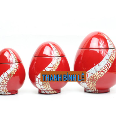 Hủ trứng sơn mài cao cấp đa dạng màu sắc thích hợp đựng đồ vật nhỏ, bánh kẹo, làm quà tặng,...