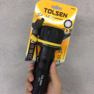 ĐÈN PIN CÁN BỌC NHỰA 7 LED DÙNG PIN TOLSEN 60021 - HÀNH CHÍNH HÃNG