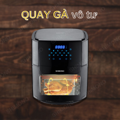 Nồi Chiên Không Dầu SHIMONO SM-AF1086T 10L 1800W Cao Cấp Tiêu Chuẩn FDA Hoa Kỳ, LFGB Đức Tặng Kèm Trọn Bộ 9 Phụ Kiện Hàng Chính Hãng