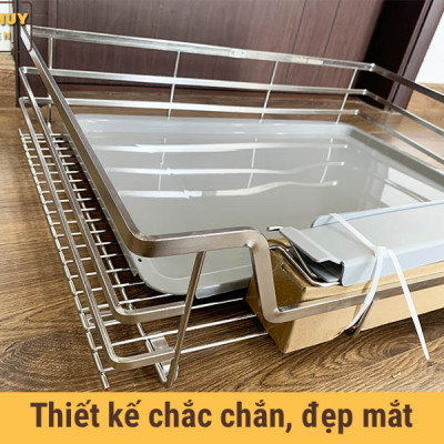 Giá xoong nồi inox 304 nan dẹt cho tủ bếp bảo hành vĩnh viễn han gỉ