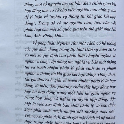 Pháp Luật Về Nghĩa Vụ Thông Tin Khi Giao Kết Hợp Đồng Ở Việt Nam Hiện Nay