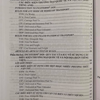  Incoterms 2020 - Quy tắc của ICC về sử dụng các điều kiện thương mại quốc tế và nội địa (Song ngữ Anh - Việt)