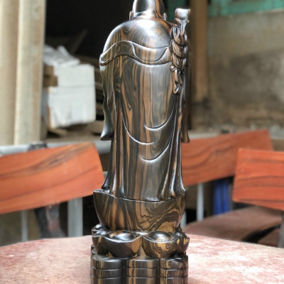 Tượng phật di lặc chúc phúc bằng gỗ mun kt cao 60×20×15cm