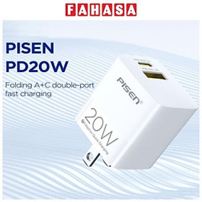 Sạc Nhanh 20W 2 Cổng 1C1A - Pisen Quick DualPort QP 20W